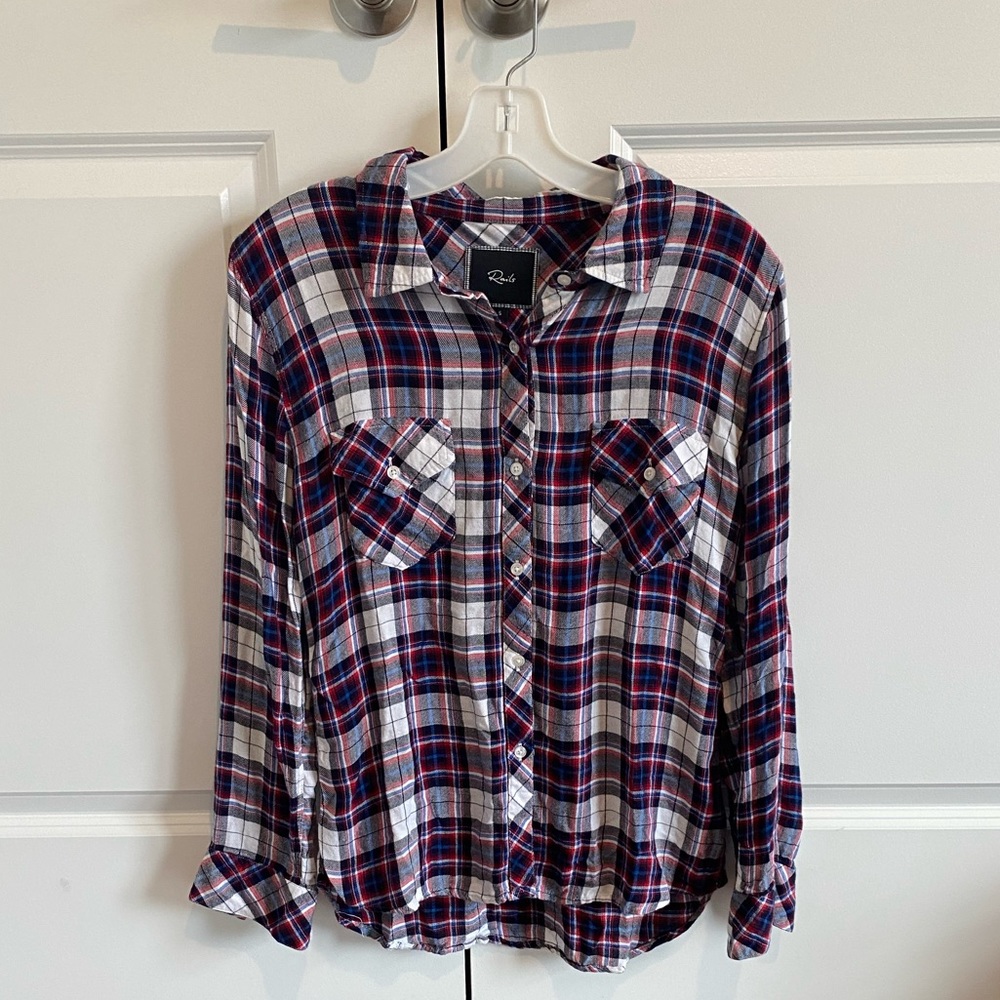 Rails Flannel Size Small - Blue And Red, Excellen… - image 1